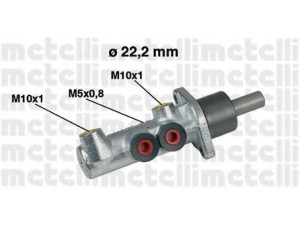 METELLI 05-0354 pagrindinis cilindras, stabdžiai 
 Stabdžių sistema -> Pagrindinis stabdžių cilindras
7082220