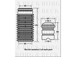 BORG & BECK BPK7034 apsauginio dangtelio komplektas, amortizatorius
60585431, 60625644, 60650550, 60663775