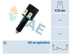 FAE 24210 stabdžių žibinto jungiklis 
 Stabdžių sistema -> Stabdžių žibinto jungiklis
1604918, 6089985, 6800511, 82GB-13480-AA