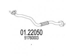 MTS 01.22050 išleidimo kolektorius 
 Išmetimo sistema -> Išmetimo vamzdžiai
51760003