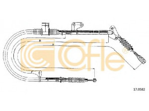 COFLE 17.0582 trosas, stovėjimo stabdys 
 Stabdžių sistema -> Valdymo svirtys/trosai
G21744410C, G21744410F, G21744410G