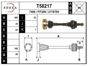 EAI T58217 kardaninis velenas 
 Ratų pavara -> Kardaninis velenas