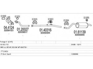MTS C280849015947 išmetimo sistema 
 Išmetimo sistema -> Išmetimo sistema, visa