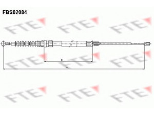 FTE FBS02084 trosas, stovėjimo stabdys 
 Stabdžių sistema -> Valdymo svirtys/trosai
1T0 609 721 K, 1T0 609 721 L