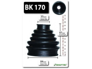 SHAFTEC BK170 gofruotoji membrana, kardaninis velenas 
 Ratų pavara -> Gofruotoji membrana
3287C7, 329331