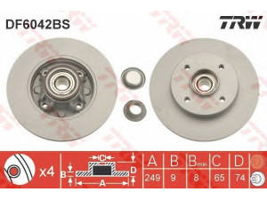TRW DF6042BS stabdžių diskas 
 Dviratė transporto priemonės -> Stabdžių sistema -> Stabdžių diskai / priedai
424965, 424966, 424965, 424966