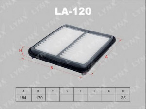 LYNXauto LA-120 oro filtras 
 Filtrai -> Oro filtras
AY120-TY056, 17801-21020, V9112-0021