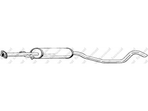 BOSAL 283-149 vidurinis duslintuvas 
 Išmetimo sistema -> Duslintuvas
8 52 878, 8 52 902, 8 52 948, 90322088