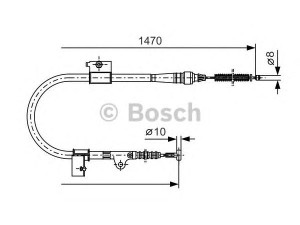 BOSCH 1 987 477 757 trosas, stovėjimo stabdys 
 Stabdžių sistema -> Valdymo svirtys/trosai
1961869, 36530 0F601, 36531 0F601