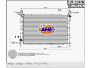 AHE 101.004/A radiatorius, variklio aušinimas 
 Aušinimo sistema -> Radiatorius/alyvos aušintuvas -> Radiatorius/dalys
71735411