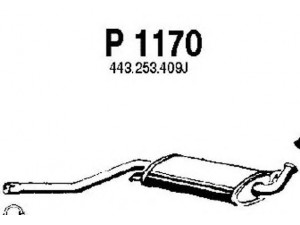 FENNO P1170 vidurinis duslintuvas 
 Išmetimo sistema -> Duslintuvas
433253409, 443253409, 443253409J
