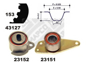 MAPCO 23127 paskirstymo diržo komplektas 
 Techninės priežiūros dalys -> Papildomas remontas
7701471864