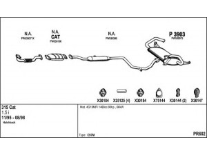 FENNO PR602 išmetimo sistema 
 Išmetimo sistema -> Išmetimo sistema, visa