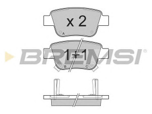 BREMSI BP3112 stabdžių trinkelių rinkinys, diskinis stabdys 
 Techninės priežiūros dalys -> Papildomas remontas
0446605010, 0446605020, 0446628110