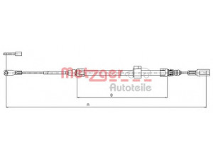 METZGER 10.9882 trosas, stovėjimo stabdys 
 Stabdžių sistema -> Valdymo svirtys/trosai
901 420 2185, 2D0 609 701A