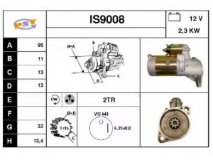 SNRA IS9008 starteris 
 Elektros įranga -> Starterio sistema -> Starteris
8973658240, S13555