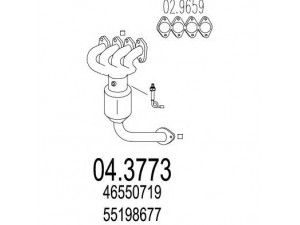 MTS 04.3773 katalizatoriaus keitiklis 
 Išmetimo sistema -> Katalizatoriaus keitiklis
46550719, 46760738, 46778637, 55198677