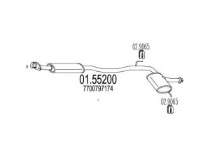 MTS 01.55200 vidurinis duslintuvas 
 Išmetimo sistema -> Duslintuvas
7700797174