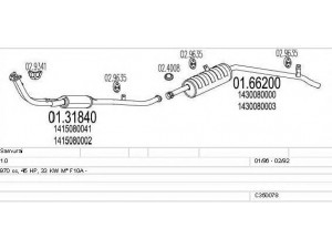 MTS C350078008683 išmetimo sistema 
 Išmetimo sistema -> Išmetimo sistema, visa