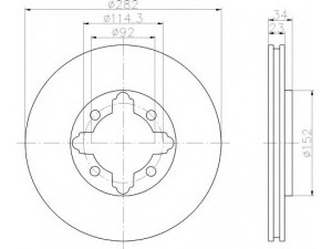 HELLA 8DD 355 105-301 stabdžių diskas 
 Stabdžių sistema -> Diskinis stabdys -> Stabdžių diskas
45251SM4G00, 45251SM4G01, 45251SM4G02