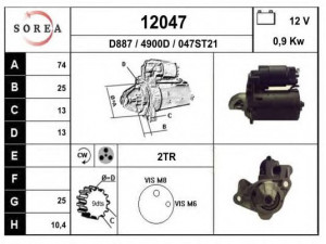 EAI 12047 starteris 
 Elektros įranga -> Starterio sistema -> Starteris
12411489995, NAD101481