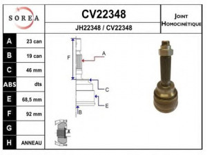 EAI CV22348K jungčių komplektas, kardaninis velenas 
 Ratų pavara -> Sujungimai/komplektas