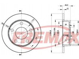 FREMAX BD-3634 stabdžių diskas 
 Stabdžių sistema -> Diskinis stabdys -> Stabdžių diskas
443 615 601 B, 4D0 615 601 A