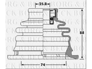 BORG & BECK BCB6209 gofruotoji membrana, kardaninis velenas 
 Ratų pavara -> Gofruotoji membrana
7701470567