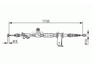 BOSCH 1 987 477 112 trosas, stovėjimo stabdys 
 Stabdžių sistema -> Valdymo svirtys/trosai
50500557, 50505370, 50500557, 50505370