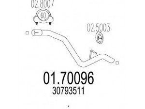 MTS 01.70096 išleidimo kolektorius 
 Išmetimo sistema -> Išmetimo vamzdžiai
30793511