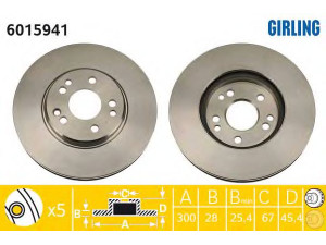 GIRLING 6015941 stabdžių diskas 
 Stabdžių sistema -> Diskinis stabdys -> Stabdžių diskas
1294210612, 1294211012, 1294212012