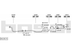 BOSAL 092.250.70 išmetimo sistema 
 Išmetimo sistema -> Išmetimo sistema, visa