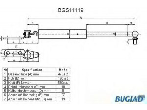 BUGIAD BGS11119 dujinė spyruoklė, bagažinė 
 Priedai -> Bagažinė/pakrovimo skyrius
90450-61Y00, 90450-61Y10