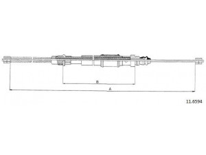 CABOR 11.6594 trosas, stovėjimo stabdys 
 Stabdžių sistema -> Valdymo svirtys/trosai
7700816858