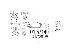 MTS 01.57140 vidurinis duslintuvas 
 Išmetimo sistema -> Duslintuvas
18107504170