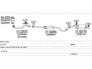 MTS C240312022485 išmetimo sistema 
 Išmetimo sistema -> Išmetimo sistema, visa