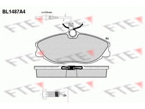 FTE BL1487A4 stabdžių trinkelių rinkinys, diskinis stabdys 
 Techninės priežiūros dalys -> Papildomas remontas
425143, 425132, 425144, 425160