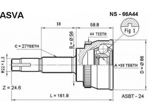 ASVA NS-66A44 jungčių komplektas, kardaninis velenas 
 Ratų pavara -> Sujungimai/komplektas
39100-2J201, 39100-2J206, 39100-2J211