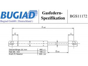 BUGIAD BGS11172 dujinė spyruoklė, bagažinė 
 Priedai -> Bagažinė/pakrovimo skyrius
81770-07000