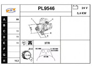 SNRA PL9546 starteris
2871840M91, 2871840M92, 3095297M91