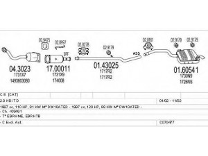 MTS C070477010050 išmetimo sistema 
 Išmetimo sistema -> Išmetimo sistema, visa