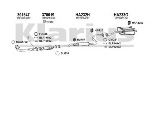 KLARIUS 420252U išmetimo sistema 
 Išmetimo sistema -> Išmetimo sistema, visa