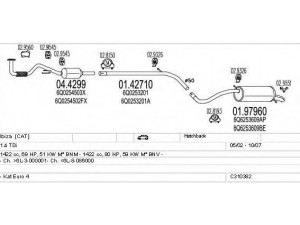 MTS C310382019564 išmetimo sistema 
 Išmetimo sistema -> Išmetimo sistema, visa