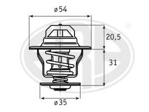 ERA 350076 termostatas, aušinimo skystis 
 Aušinimo sistema -> Termostatas/tarpiklis -> Thermostat
6113611, 81TF-8575C-A, 13 38 024
