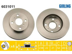 GIRLING 6031011 stabdžių diskas 
 Stabdžių sistema -> Diskinis stabdys -> Stabdžių diskas
4351220260, 4351222060