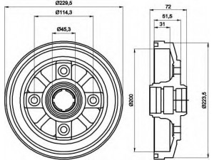 HELLA 8DT 355 302-021 stabdžių būgnas 
 Stabdžių sistema -> Būgninis stabdys -> Stabdžių būgnas
G03026251B, G03026251C, G03026251D