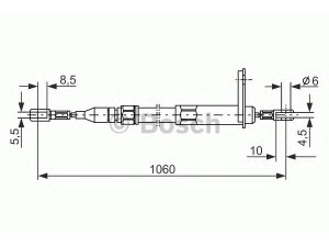 BOSCH 1 987 477 047 trosas, stovėjimo stabdys 
 Stabdžių sistema -> Valdymo svirtys/trosai
124 420 11 85, 201 420 06 85, 201 420 07 85
