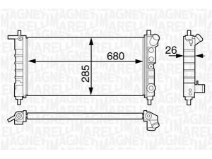 MAGNETI MARELLI 350213124400 radiatorius, variklio aušinimas 
 Aušinimo sistema -> Radiatorius/alyvos aušintuvas -> Radiatorius/dalys