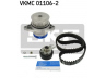 SKF VKMC 01106-2 vandens siurblio ir paskirstymo diržo komplektas 
 Aušinimo sistema -> Vandens siurblys/tarpiklis -> Vandens siurblys
030 109 119 AB, 030 109 119 H, 030 109 119 M