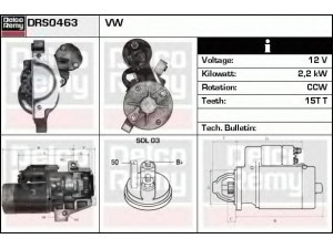 DELCO REMY DRS0463 starteris 
 Elektros įranga -> Starterio sistema -> Starteris
09A911023A, 09A911023B, S13-250